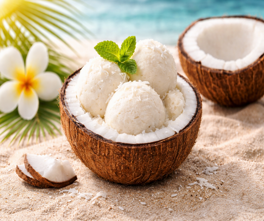 COCONUT SORBET - Inspired by EOS Coconut Water - Like a frosty dip in paradise, this scent is pure tropical bliss in a bottle. Creamy coconut melts into an impossibly light, airy cloud, while pineapple sorbet brings the zing—crisp, juicy, and practically ice-cold. Solar musk adds a warm shimmer that keeps everything glowing, smooth, and utterly breezy. It's the scent equivalent of a cool splash on a hot day, effortlessly refreshing and undeniably uplifting. Available in Perfume Oil, Body Spray, Body Oil & L