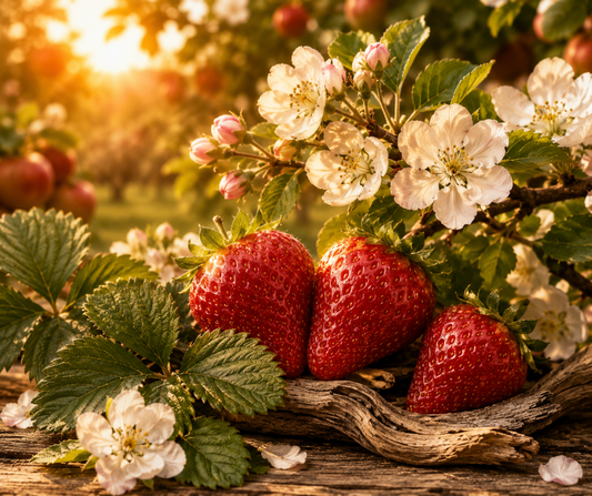 Juicy strawberries, cassis leaf, apple blossom, and soft woods create Orchard Serenade, a fresh, romantic fragrance inspired by the beauty of an autumn orchard. Available in Perfume Oil, Body Spray, Body Oil & Lotion