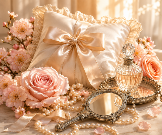 A modern floral gourmand blending peach blossom, Turkish rose, soft musks, amber, vanilla, tonka bean, and creamy toffee for a warm, sensual finish. Available in Perfume Oil, Body Spray, Body Oil & Lotion