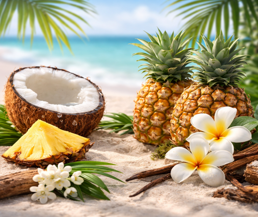 SUMMER IN A BOTTLE - Inspired by Ellis Brooklyn Miami Nectar - This tropical scent opens with a splash of coconut water, juicy pineapple, and palm leaf. Frangipani, wild jasmine, and lily of the valley bloom at the heart, while creamy vanilla, driftwood, amberwood, and moss leave a warm, sunlit trail.
Available in Perfume Oil, Body Spray, Body Oil & Lotion