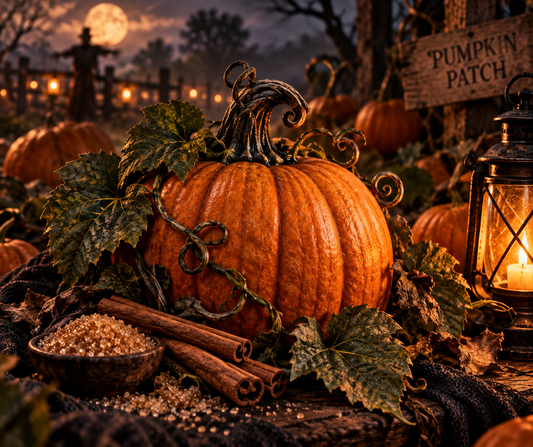 Pumpkin Hex fragrance blends rich pumpkin, warm patchouli and cinnamon sugar for a sweet, spiced scent with earthy, herbal depth. Available in Perfume Oil, Body Spray, Body Oil & Lotion