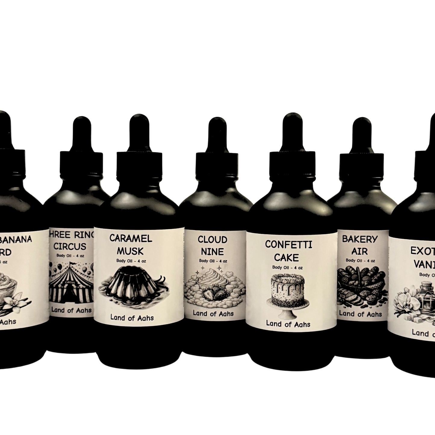 4 oz Body Oil - Matte Black Glass Dropper Bottle