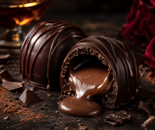 Dark chocolate and rich cacao melt into aged rum, touched with spicy rose and a crackle of black pepper. Creamy vanilla softens the edges, leaving behind a decadent trail of sweetness, warmth, and just enough trouble. Available in Perfume Oil, Body Spray, Body Oil & Lotion
