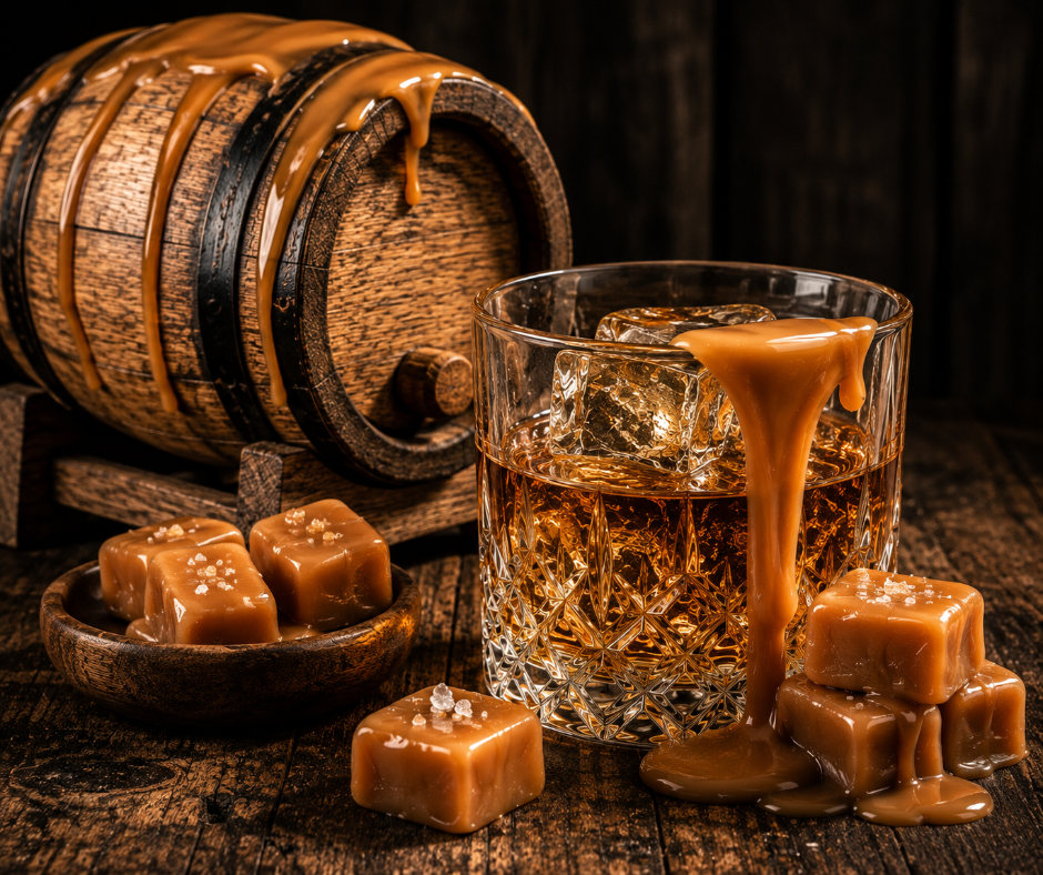 Bourbon & Butterscotch blends creamy butterscotch, oak-aged bourbon whiskey, and sweet vanilla into a rich, smooth gourmand fragrance. Available in Perfume Oil, Body Spray, Body Oil & Lotion