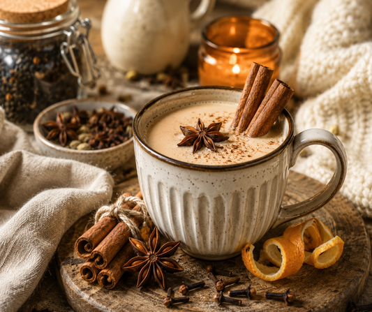 Chai blends bright citrus peel, warm clove and cinnamon with sweet vanilla for a creamy, spicy fragrance that's cozy, comforting, and familiar. Available in Perfume Oil, Body Spray, Body Oil & Lotion