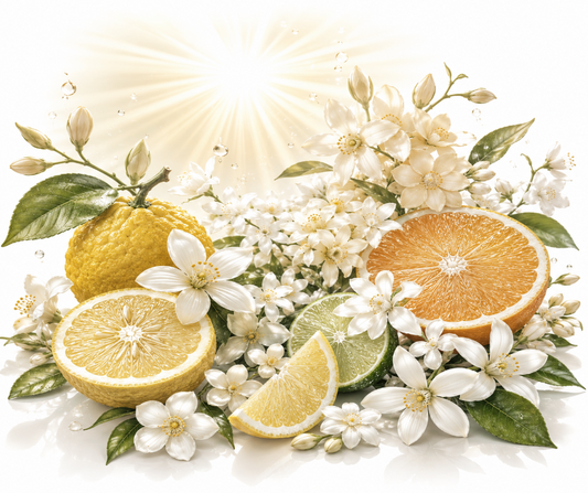 CITRUS SUNSHOWER - Inspired by Parfums de Marly Athenais - A luminous citrus floral with neroli, bergamot, and yuzu opening into a heart of orange blossom and jasmine, finishing in a soft veil of tonka bean, vanilla, and ambrox. Weightless, radiant, and gently glowing.  Available in Perfume Oil, Body Spray, Body Oil & Lotion
