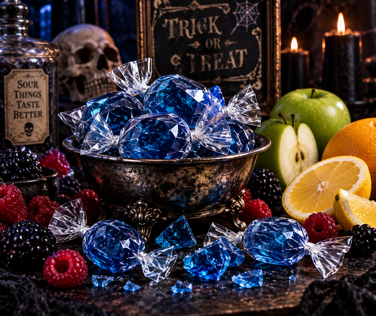 Scary Berry fragrance blends sugary raspberry, tart blackberry, citrus and sour green apple with violet and vanilla for a sweet, tangy candy scent.  Available in Perfume Oil, Body Spray, Body Oil & Lotion