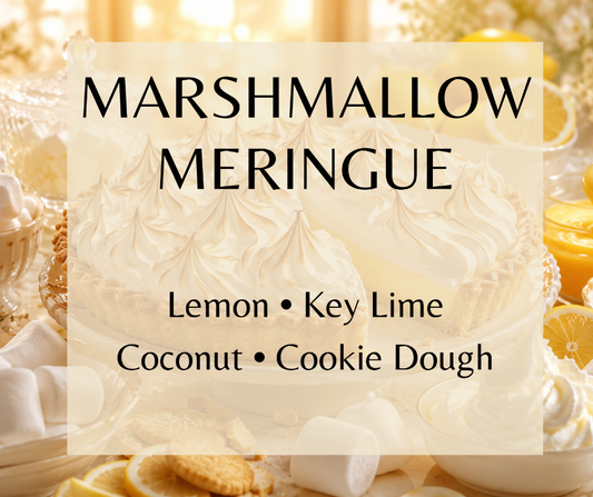 Bright citrus, whipped vanilla cream, buttery cookie dough, coconut, and fluffy marshmallow come together in this sweet lemon meringue-inspired gourmand fragrance. Available in Perfume Oil, Body Spray, Body Oil & Lotion
