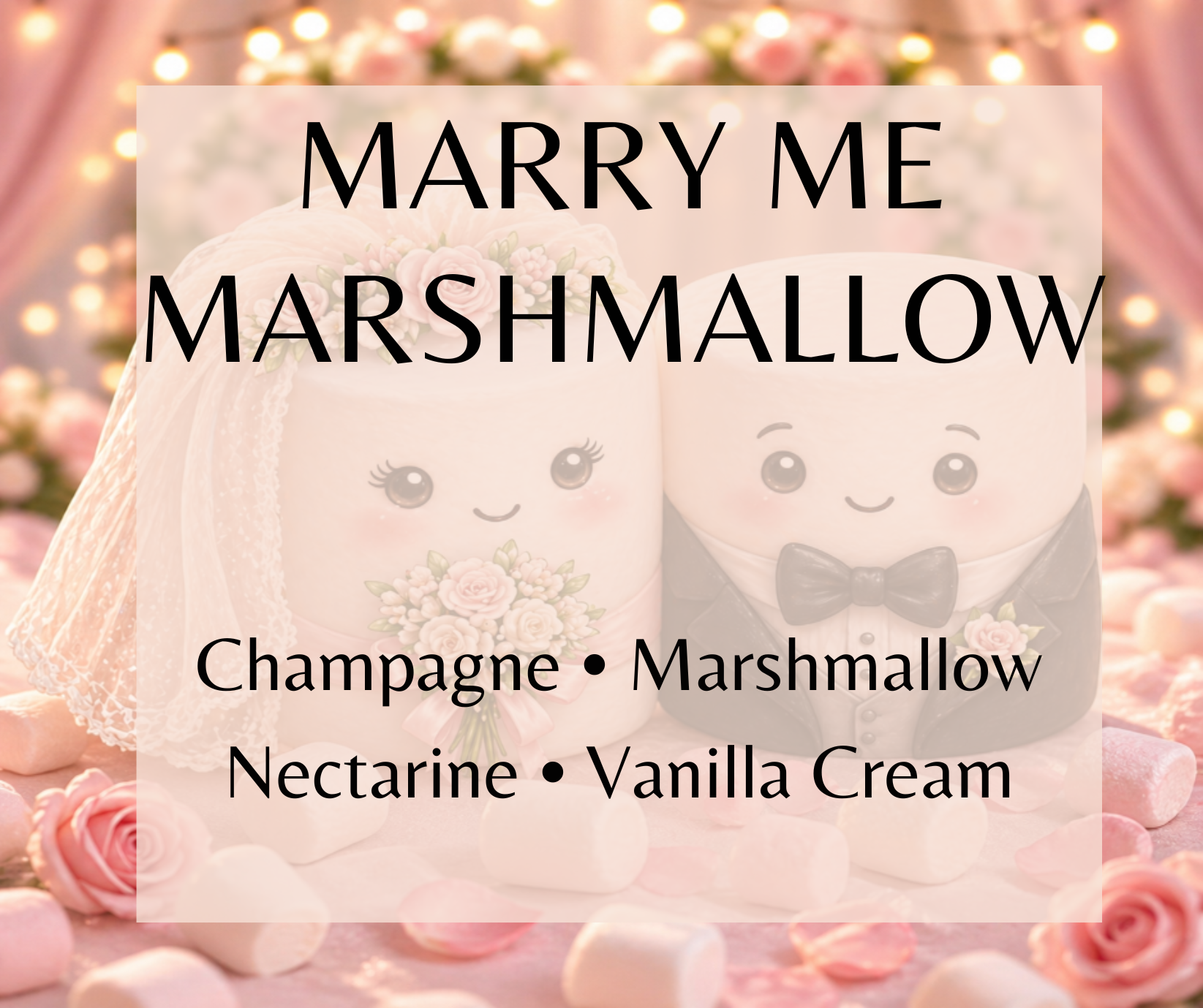 Marry Me Marshmallow blends champagne, pink praline, nectarine, and creamy marshmallow for a sweet, romantic fragrance. Available in Perfume Oil, Body Spray, Body Oil & Lotion.