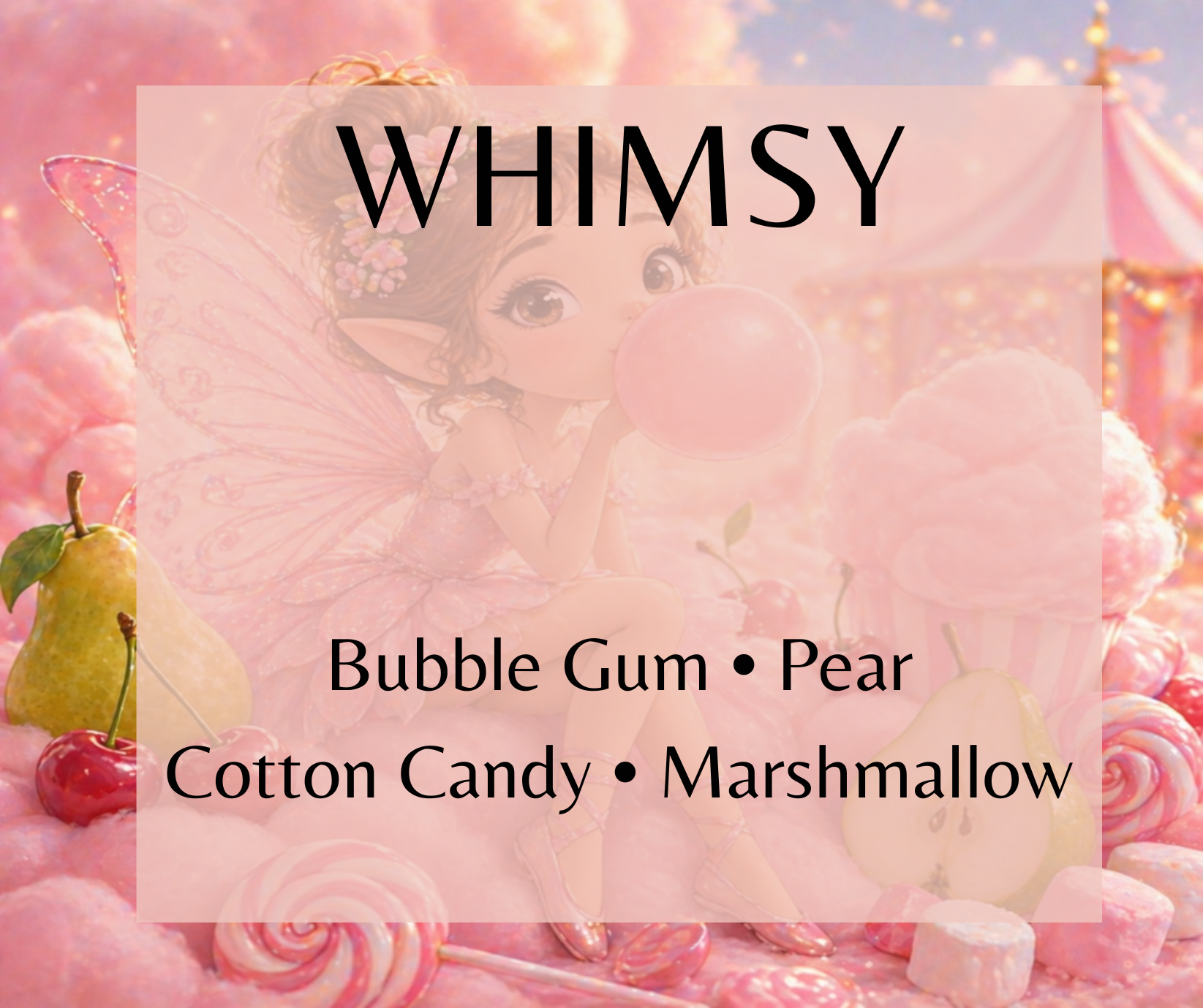 WHIMSY - Where rogue pixie (Inspired by Lush Snow Fairy), meets marshmallow cream, fresh vanilla a touch of bubble gum!  Available in Perfume Oil, Body Spray, Body Oil & Lotion
