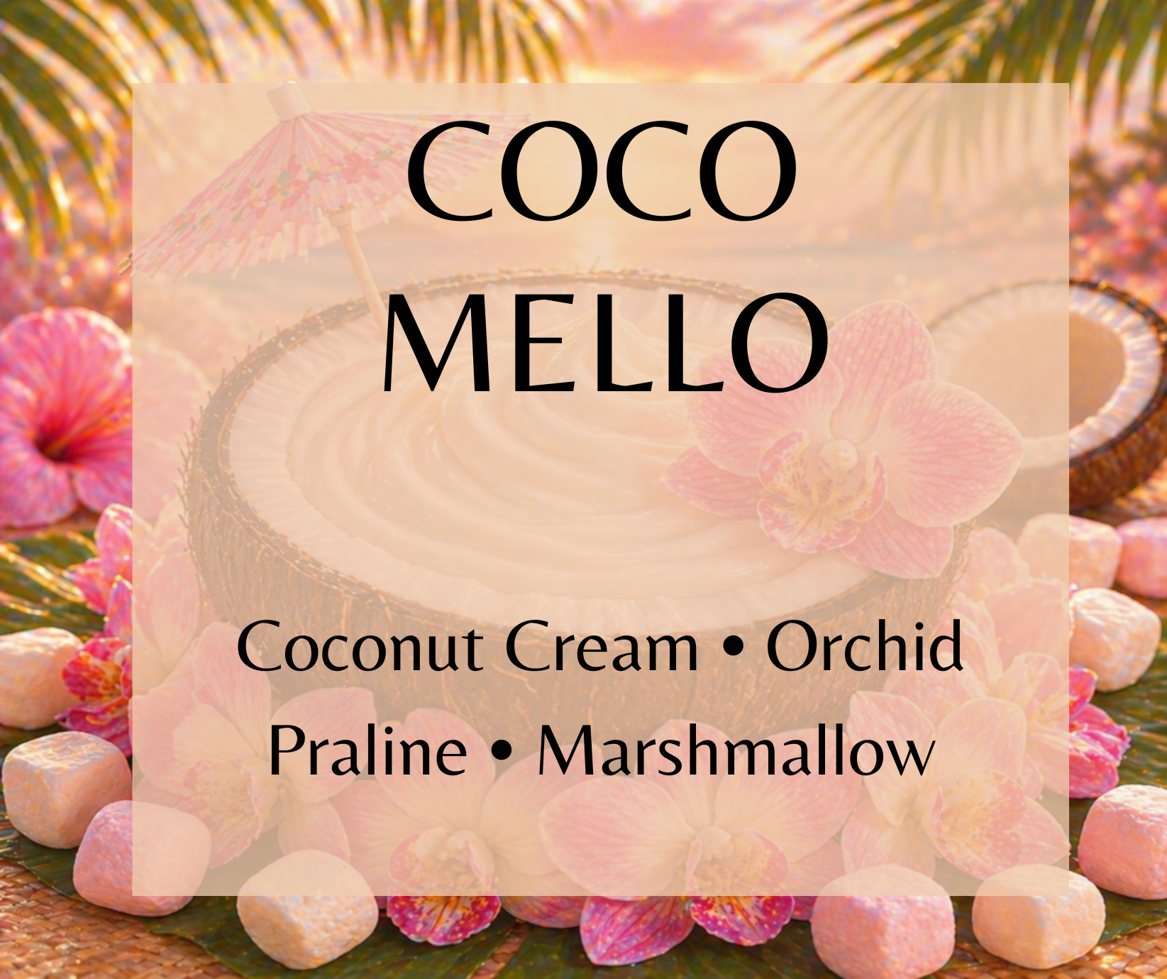 Coco Cream inspired by Sol de Janeiro Coco Cabana. Coconut cream, marshmallow, vanilla cream, and praline create a rich tropical fragrance. Available in Perfume Oil, Body Spray, Body Oil & Lotion.