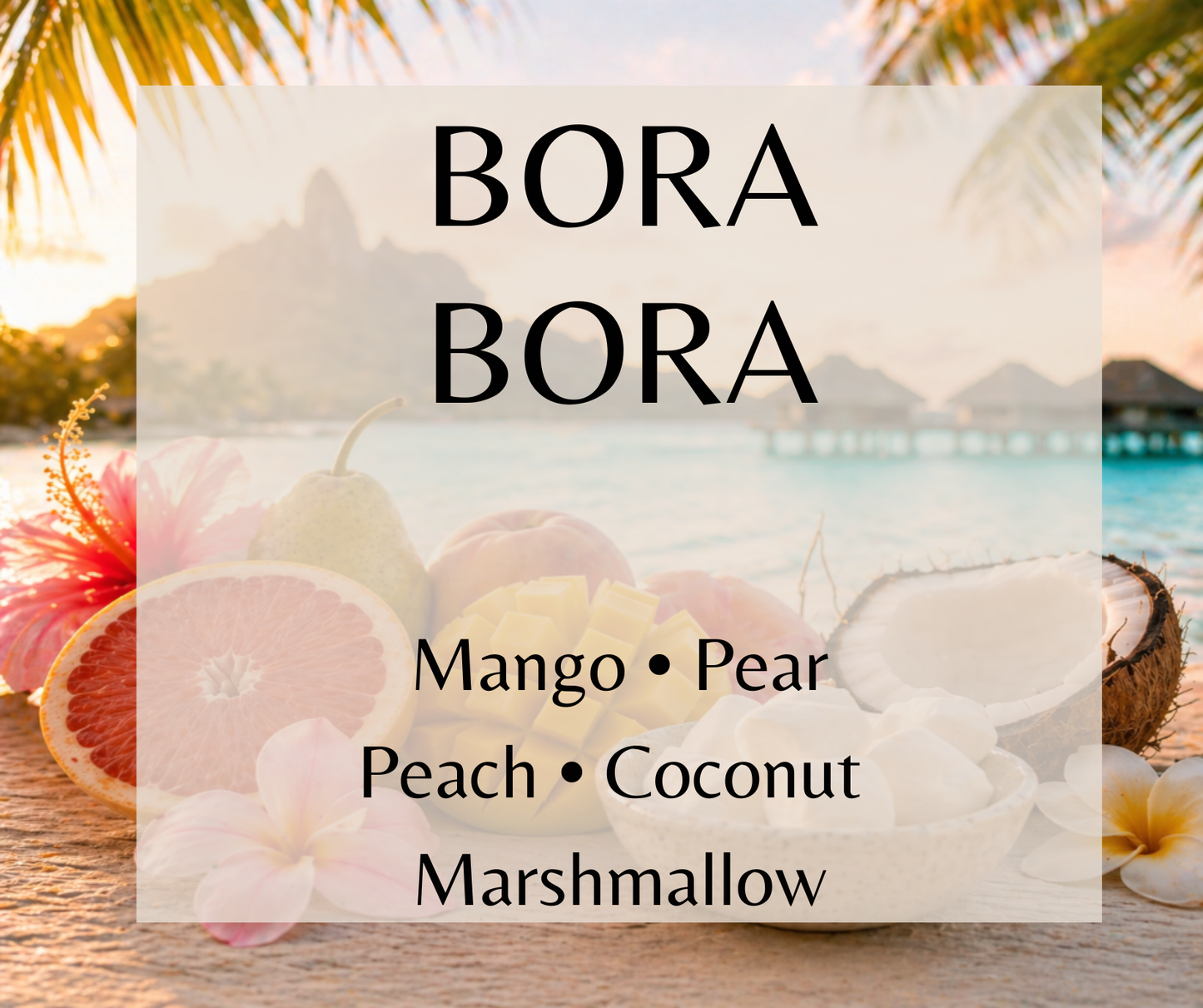 Bora Bora blends mango, pear, peach, coconut, marshmallow cream, and vanilla for a sweet tropical fragrance. Available in Perfume Oil, Body Spray, Body Oil & Lotion.