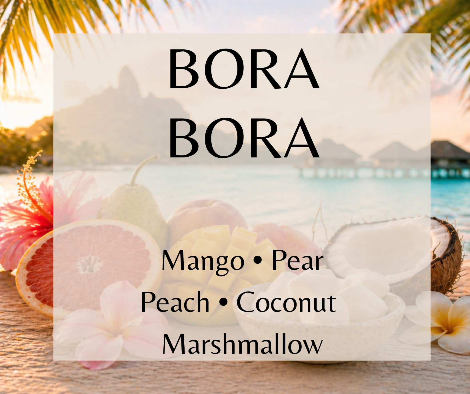 Bora Bora blends mango, pear, peach, coconut, marshmallow cream, and vanilla for a sweet tropical fragrance. Available in Perfume Oil, Body Spray, Body Oil & Lotion.