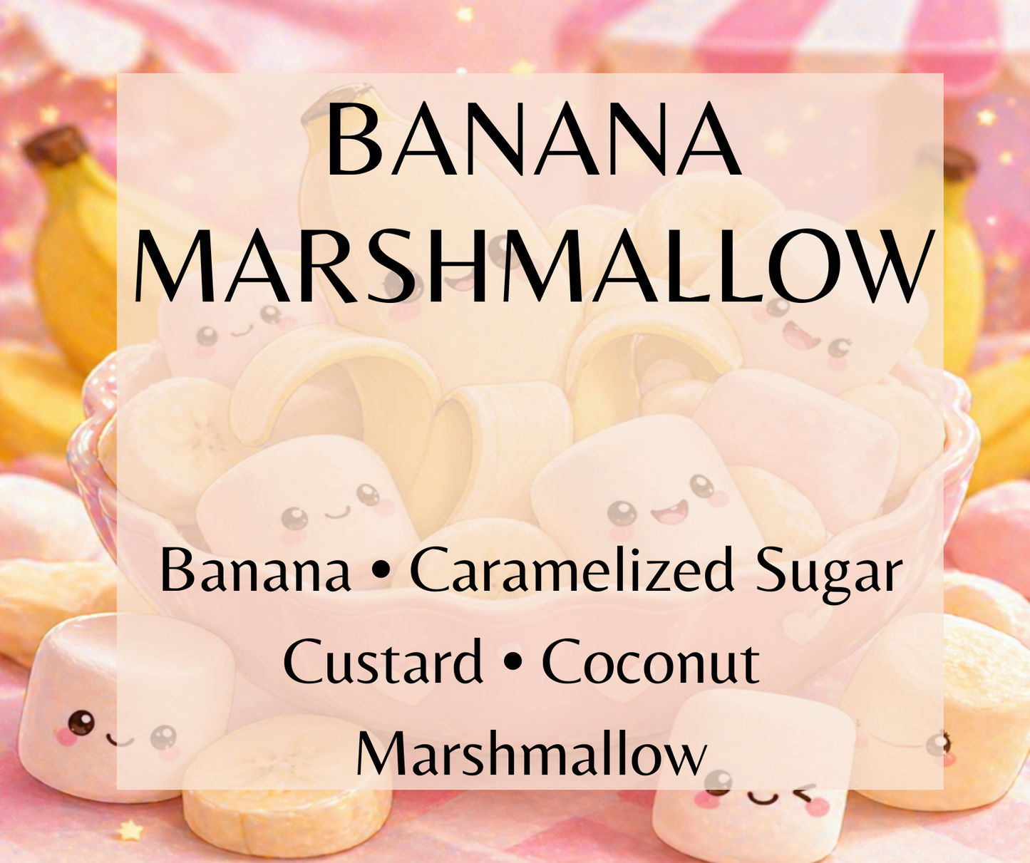 Banana Marshmallow blends ripe banana, marshmallow, vanilla cream, and caramelized sugar for a sweet tropical fragrance. Available in Perfume Oil, Body Spray, Body Oil & Lotion.