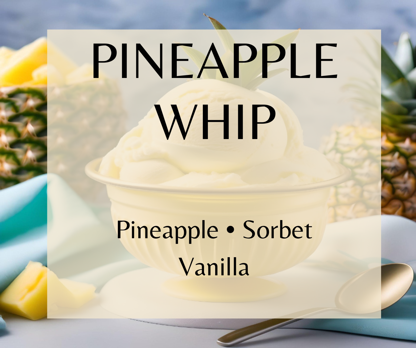 Pineapple Whip blends fresh pineapple and sweet sorbet for a bright, juicy tropical fragrance. Available in Perfume Oil, Body Spray, Body Oil & Lotion.