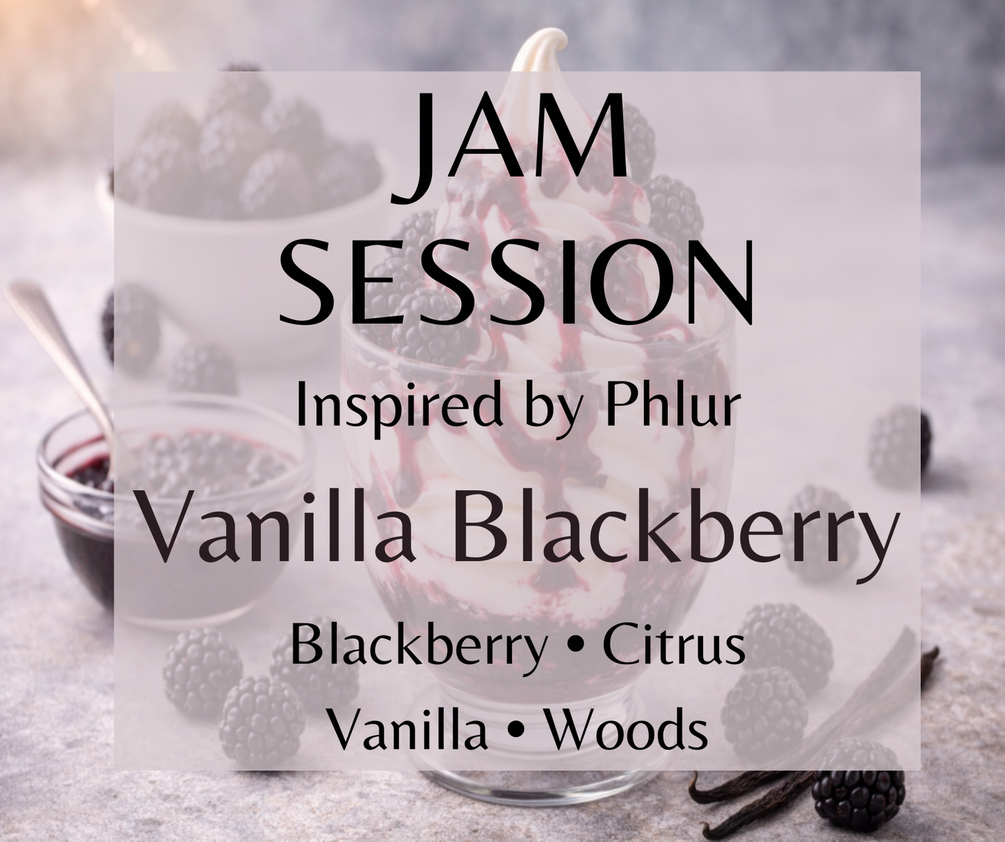 Jam Session inspired by Phlur Vanilla Blackberry. Juicy blackberry, citrus, and creamy vanilla create a sweet, decadent fragrance. Available in Perfume Oil, Body Spray, Body Oil & Lotion.