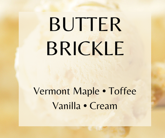 Butter Brickle blends Vermont maple, buttery toffee, cream, and vanilla for a rich gourmand fragrance. Available in Perfume Oil, Body Spray, Body Oil & Lotion.