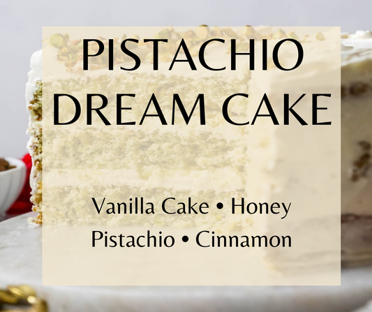 Pistachio Dream Cake blends pistachio, vanilla cake, honey, cinnamon, and coconut for a rich gourmand fragrance. Available in Perfume Oil, Body Spray, Body Oil & Lotion.