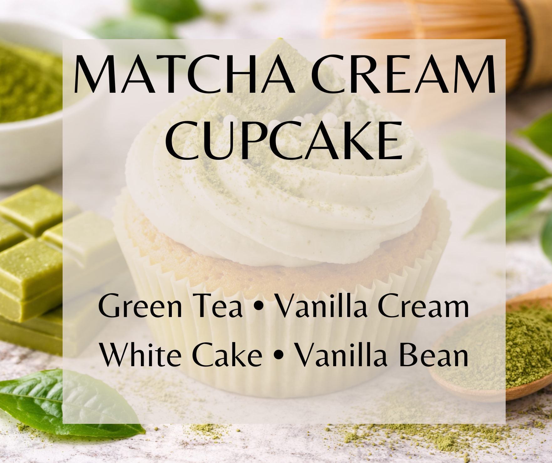 Matcha Cream Cupcake blends matcha green tea, vanilla cream, white cake, toasted sugar, and musk into a cozy gourmand fragrance. Available in Perfume Oil, Body Spray, Body Oil & Lotion.