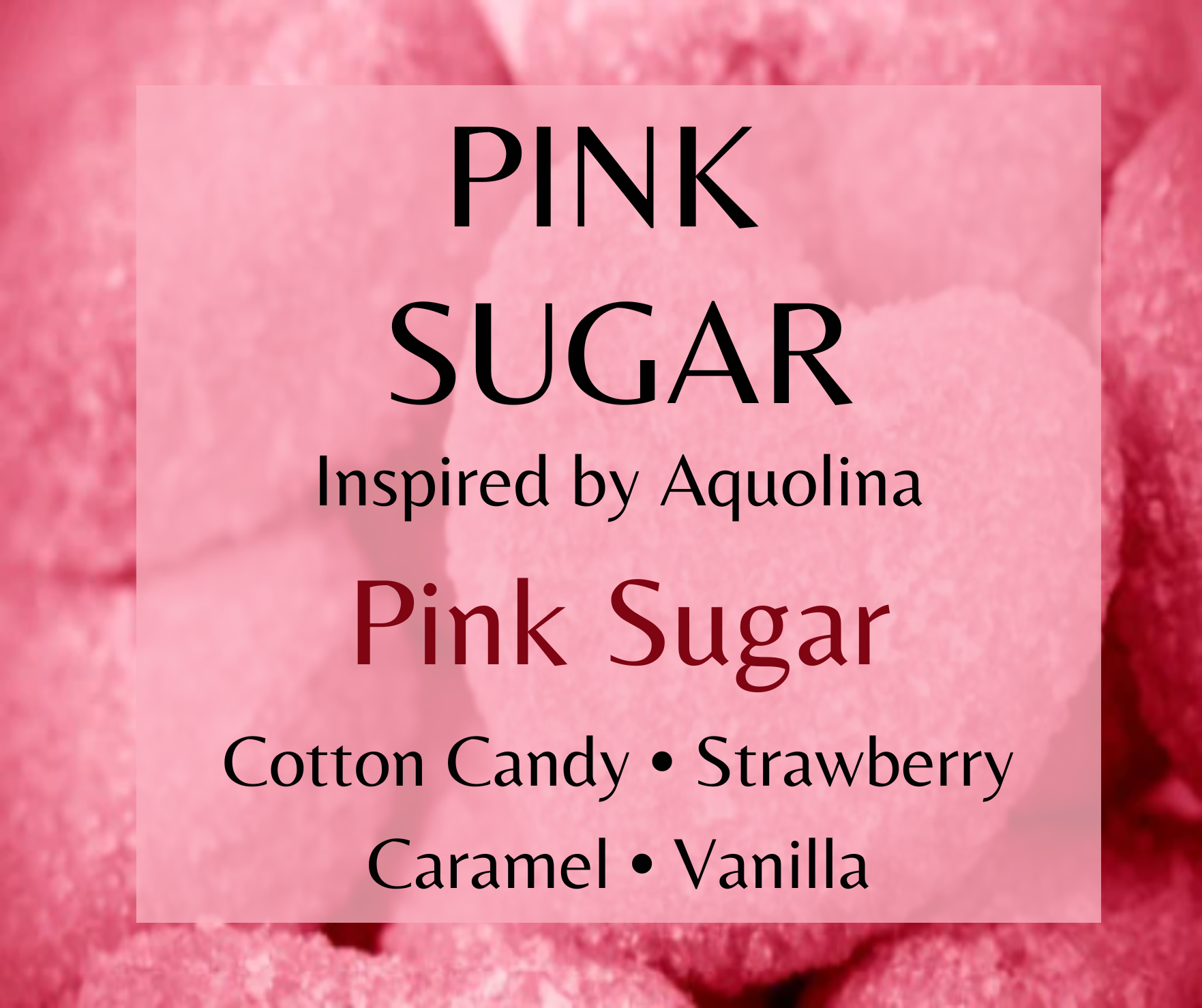 Pink Sugar inspired by Aquolina Pink Sugar. Cotton candy, strawberry, caramel, and vanilla create a sweet, candy-like fragrance. Available in Perfume Oil, Body Spray, Body Oil & Lotion.