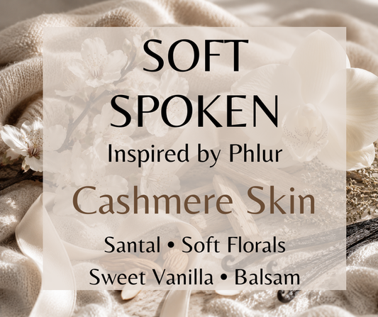 Soft florals, creamy santal, warm balsam, sweet vanilla, and skin musk create a smooth, comforting fragrance that wears like a beautiful second skin. Available in Perfume Oil, Body Spray, Body Oil & Lotion