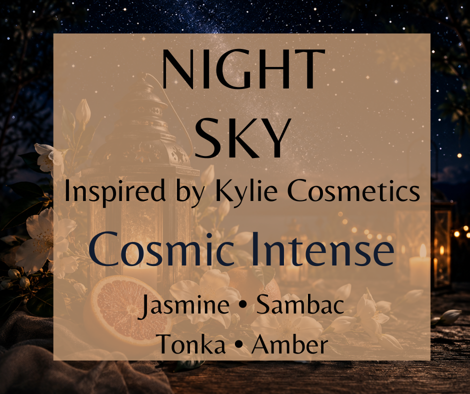Night Sky blends jasmine sambac, crimson orange, bergamot, golden amber, vanilla, tonka, and soft musk into a warm, luminous fragrance inspired by a peaceful autumn evening beneath the stars Available in Perfume Oil, Body Spray, Body Oil & Lotion