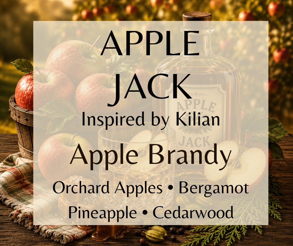 Fresh orchard apples, cardamom, bergamot, caramel, apple brandy, and cedarwood create Apple Jack, a warm unisex fragrance inspired by crisp autumn days. Available in Perfume Oil, Body Spray, Body Oil & Lotion