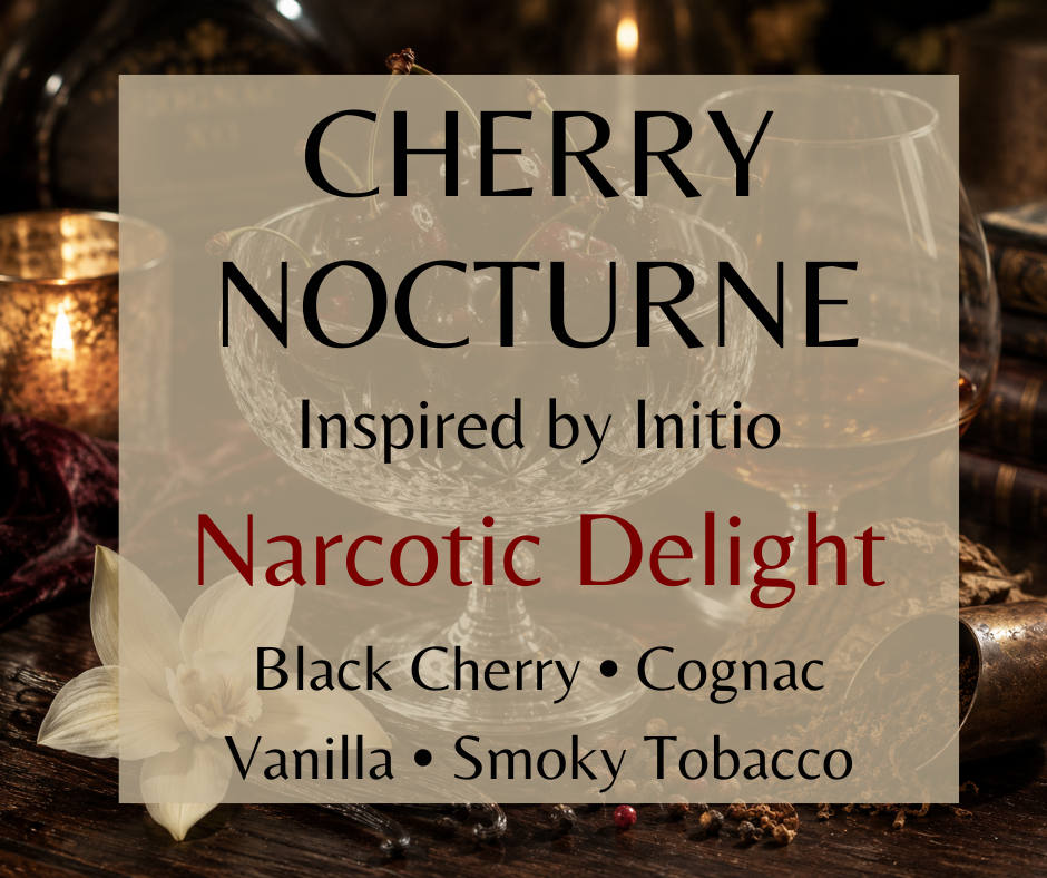 Ripe cherry and smooth cognac meet pepper, creamy vanilla, and smoky tobacco in Cherry Nocturne, a warm, sophisticated fragrance with a dark and mysterious finish. Available in Perfume Oil, Body Spray, Body Oil & Lotion