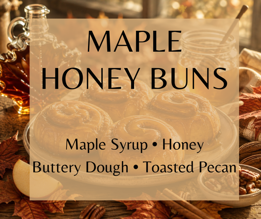 Warm maple syrup, buttery pastry, honey, orchard apples, toasted pecans, and cinnamon come together in Maple Honey Buns, a cozy gourmand fragrance inspired by homemade autumn breakfasts. Available in Perfume Oil, Body Spray, Body Oil & Lotion