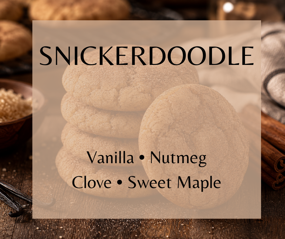 Snickerdoodle blends warm vanilla, cinnamon, clove, nutmeg, and sweet maple for the irresistible scent of freshly baked snickerdoodle cookies. Available in Perfume Oil, Body Spray, Body Oil & Lotion