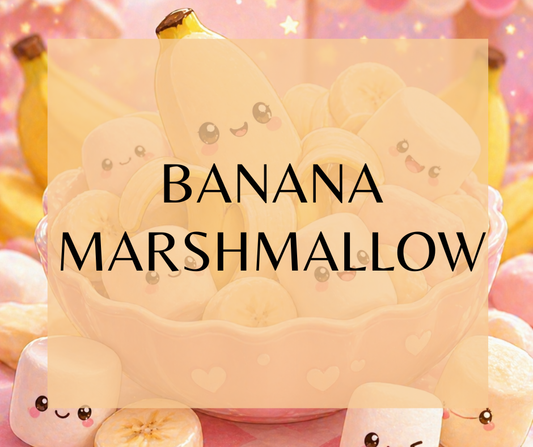 BANANA MARSHMALLOW - Top notes of Manzano Banana and caramelized sugar cane. In between, enjoy hints of toasted crème brulee, rich clove, and decadent custard, and vanilla cream, while bottom notes of Island Plantain Leaf, Black Coconut and Mango Butter, marshmallow and musk. Available in Perfume Oil, Body Spray, Body Oil & Lotion
