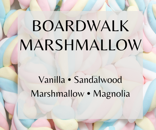 Boardwalk Marshmallow inspired by Bath & Body Works Boardwalk Marshmallow Clouds. Marshmallow, vanilla, and sandalwood create a sweet, cozy fragrance. Available in Perfume Oil, Body Spray, Body Oil & Lotion.