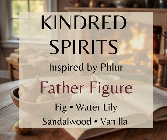 Kindred Spirits inspired by Phlur Father Figure. Fig, cassis, sandalwood, vanilla, and musk create a soft, comforting fragrance. Available in Perfume Oil, Body Spray, Body Oil & Lotion. Dupe Type clone