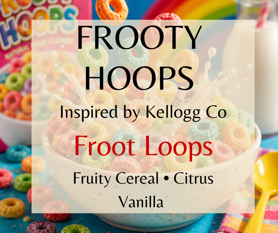Frooty Hoops blends bright citrus, fruity cereal, creamy vanilla, and sandalwood into a playful nostalgic fragrance. Available in Perfume Oil, Body Spray, Body Oil, and Lotion.