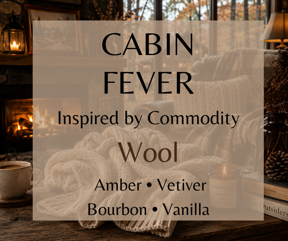 Cabin Fever blends warm amber, woody vetiver, and rich bourbon vanilla into a smooth, cozy fragrance inspired by a quiet cabin retreat. Available in Perfume Oil, Body Spray, Body Oil & Lotion