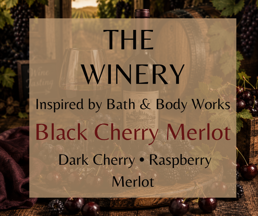 The Winery blends dark cherry, black raspberry, and rich merlot into a deep, juicy fruit fragrance inspired by an autumn afternoon at the winery. Available in Perfume Oil, Body Spray, Body Oil & Lotion