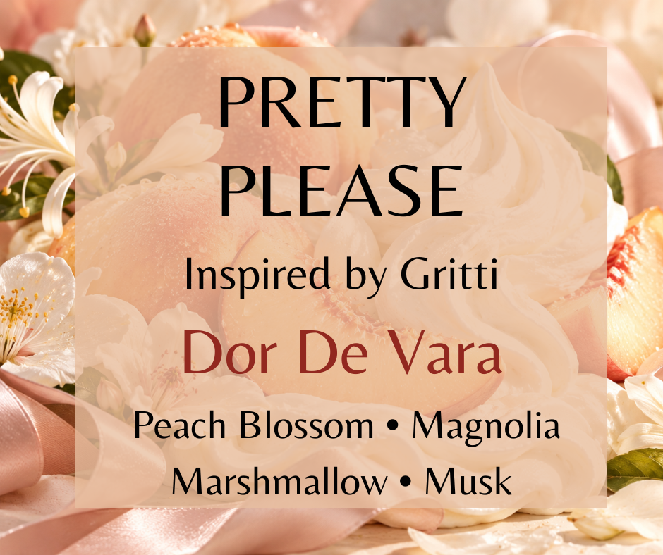Honeysuckle, peach blossom and magnolia melt into juicy peach, whipped cream, marshmallow, vanilla, white musk and creamy sandalwood.   Available in Perfume Oil, Body Spray, Body Oil & Lotion