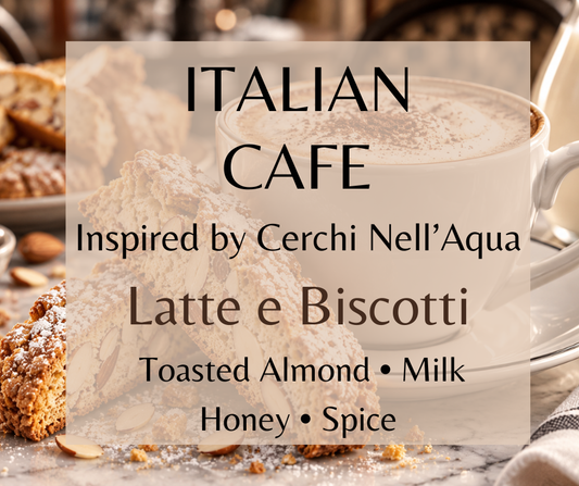 Toasted almond and vanilla biscotti blend with warm milk, golden honey, brown sugar, soft spice and tonka for a cozy, creamy bakery gourmand.   Available in Perfume Oil, Body Spray, Body Oil & Lotion