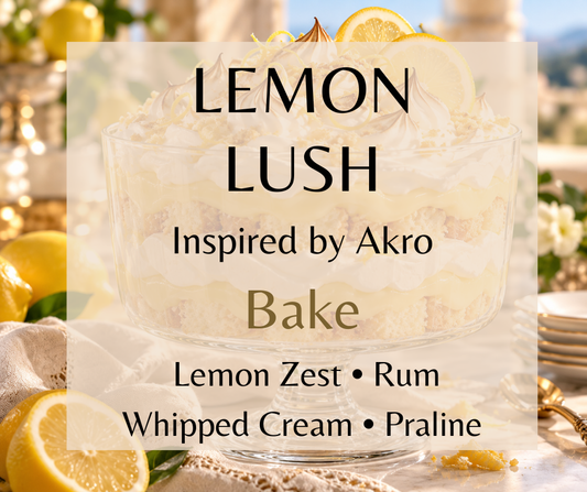 Bright lemon zest and warm rum melt into whipped cream, praline, bourbon vanilla and brown sugar for a creamy, decadent citrus gourmand.  Available in Perfume Oil, Body Spray, Body Oil & Lotion