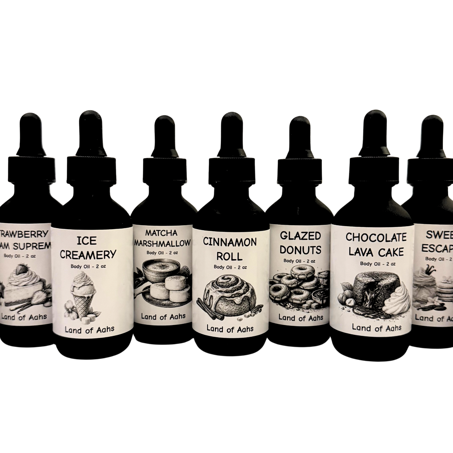 2 oz Body Oil, Matte Black Glass Dropper Bottle