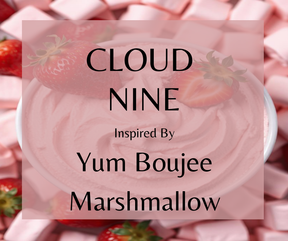 CLOUD NINE - Inspired by Kayali Yum Boujee Marshmallow - Imagine plucking ripe, juicy strawberries and dipping them into a fluffy cloud of vanilla marshmallow. The sweet, candy-like burst of flavor mingling with the pillowy pink marshmallow creates a soft and nostalgic sensation. And just when you thought it couldn't get any better, a touch of whipped vanilla adds a creamy and delicate warmth, making this scent as irresistible as a sugary, pastel-hued daydream. Perfume Oil, Body Spray, Body Oil, Lotion