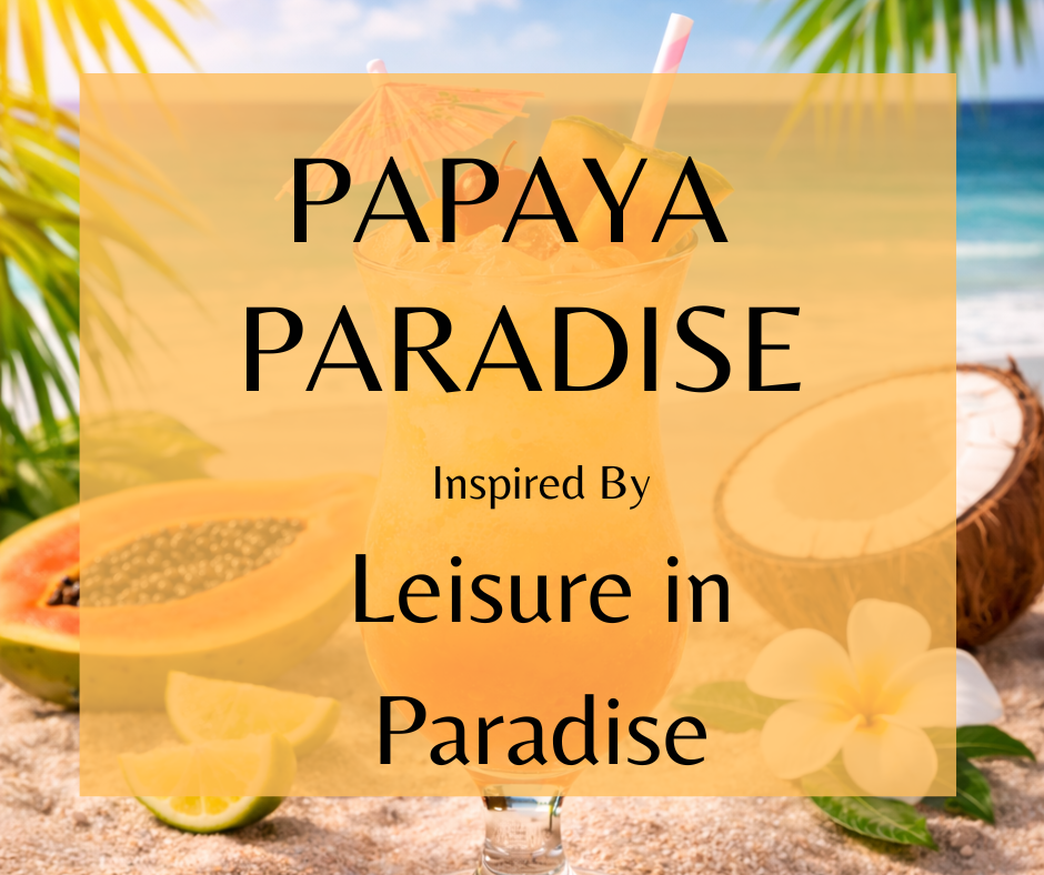 PAPAYA PARADISE - Inspired by Simone Andreoli Leisure in Paradise - Experience a burst of juicy papaya as the fragrance opens, instantly energizing and invigorating - like the first bite of a ripe fruit on a warm day. The fruity notes seamlessly transition into creamy, luscious coconut, evoking the refreshing sensation of sipping a coconut drink on a beach. As the fragrance develops, sweet vanilla adds an indulgent warmth, like a sunset stroll on the shore. Finally, Caribbean woods anchor the scent with an 