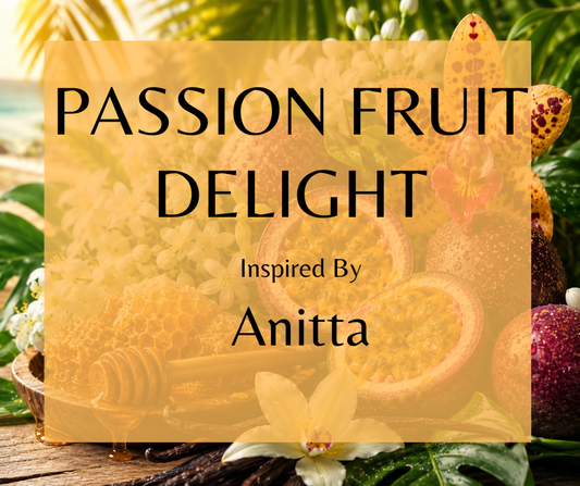 PASSION FRUIT DELIGHT - Inspired by Sol De Janeiro Anitta - Let yourself be swept away to sunny Brazilian beaches and sultry summer nights with this exquisite scent! The fusion of tangy passionfruit, fiery pink patchouli, luscious jasmine honey, cozy vanilla, and vibrant tiger orchid will awaken your senses and transport you to a world of endless indulgence. Perfect for those who crave luxury and sensuality, each note captures the vibrant spirit of Brazil, leaving you feeling refreshed, invigorated, and rea