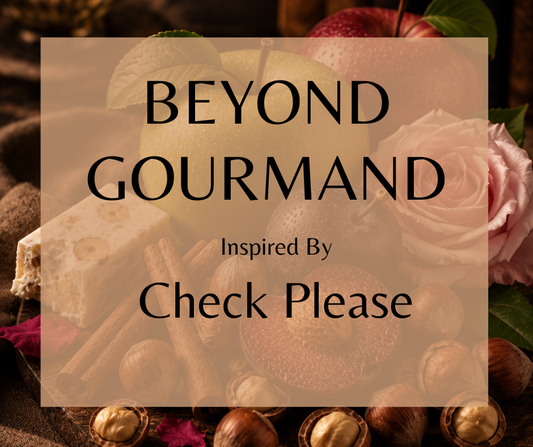 BEYOND GOURMAND - Inspired by Mind Games Check Please - Crisp green apple meets nougat and toasted hazelnut, complete with a sweet, nutty note. Then things get serious, with cinnamon, plum, and bulgarian rose,  adding sophisticated warmth. The finale of oak, sandalwood, amber, and bourbon vanilla that lingers like a well-kept secret, smooth and impossibly rich.  Available in Perfume Oil, Body Spray, Body Oil & Lotion. Dupe Type Clone