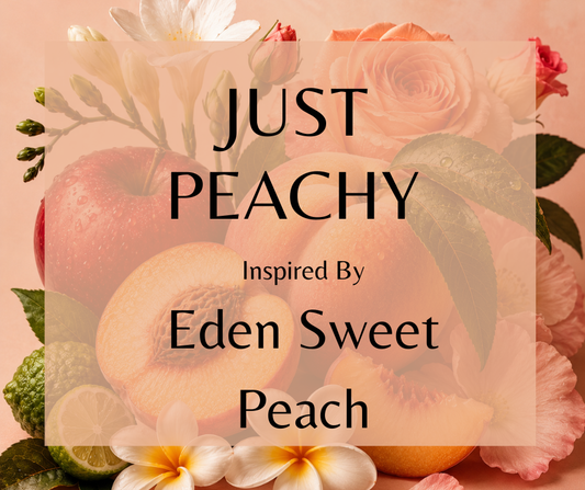 Just Peachy - Inspired by Kayali Eden Sweet Peach - Bright, sweet, and tangy peach teams up with crisp red apple and bergamot, refusing to play it safe. Nectarine crashes the party to amplify the fruit fest, while frangipani, freesia, and rose sneak in through the back door. Just when you think you've got it figured out, praline and oakmoss flip the script, dragging everything deeper. Vanilla, amber, and a warm musk ground the whole juicy affair, proving that fruit-forward doesn't have to mean one-dimension