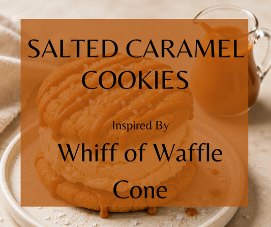 SALTED CARAMEL COOKIES - Inspired by Imaginary Authors Whiff of Waffle Cone - Buttery caramel and golden syrup melt into creamy vanilla ice cream and clouds of whipped cream. Warm cinnamon spice wraps around your senses, while a hint of amyris wood adds sophisticated sweetness and subtle woody richness. Pure comfort in a scent.  Available in Perfume Oil, Body Spray, Body Oil & Lotion. Dupe Type Clone