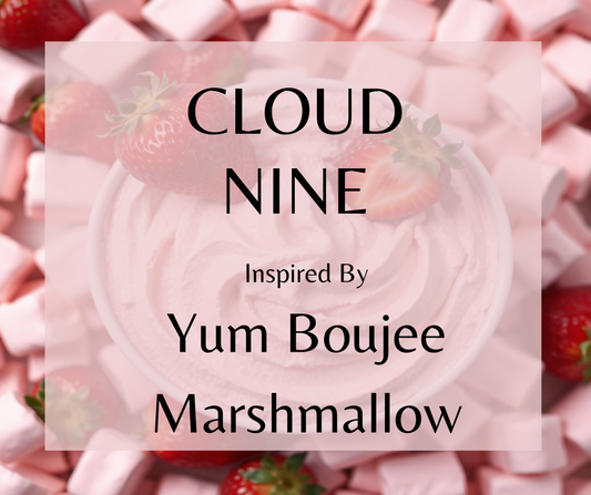Cloud Nine inspired by Kayali Yum Boujee Marshmallow. Strawberry, marshmallow, and whipped vanilla create a sweet, dreamy gourmand fragrance. Available in Perfume Oil, Body Spray, Body Oil & Lotion. Dupe type Clone