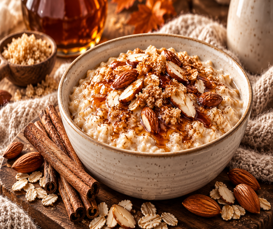 Rich maple, cinnamon and brown sugar blend with toasted almond, creamy vanilla, oatmeal and steamed milk for a warm, comforting gourmand.   Available in Perfume Oil, Body Spray, Body Oil & Lotion