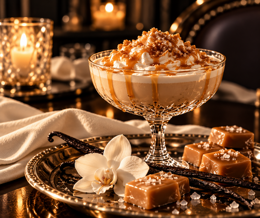 Warm milk froth and brown sugar melt into caramel, toffee, vanilla, tonka, benzoin and soft musk for a creamy, seductive gourmand.   Available in Perfume Oil, Body Spray, Body Oil & Lotion