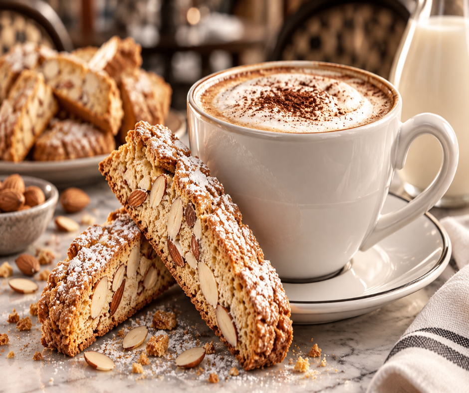 Toasted almond and vanilla biscotti blend with warm milk, golden honey, brown sugar, soft spice and tonka for a cozy, creamy bakery gourmand.   Available in Perfume Oil, Body Spray, Body Oil & Lotion